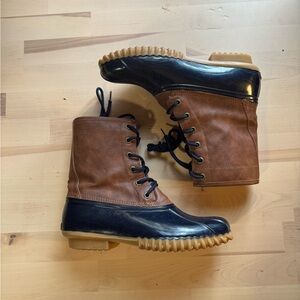 SPORTO Brown and Navy Lace-Up Dakota Duck Boots